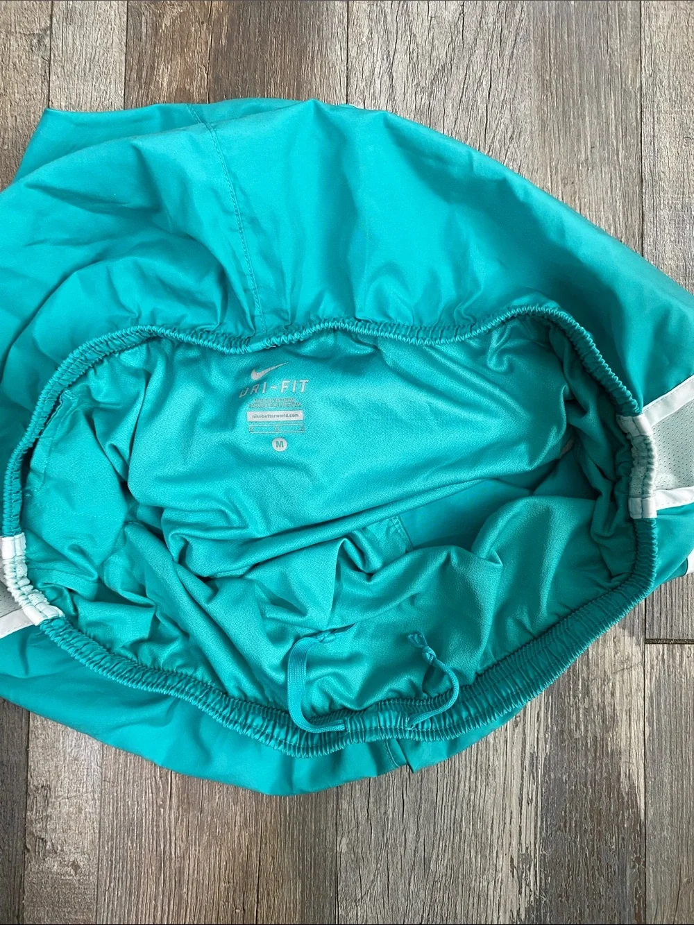 Nike Teal with White Trim Running Shorts